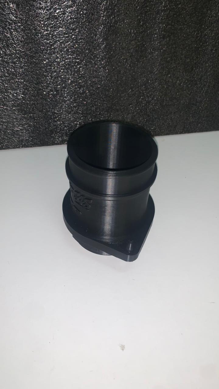 Vista superior da flange